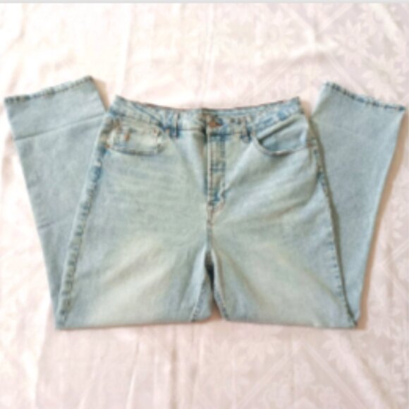 New Frye High Rise Jeans Size 14 Straight Leg Light Wash - Picture 9 of 16